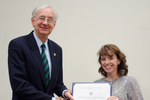 Dr. Kristin Routt, Foreign Languages, with Dr. William L. Perry, President by Beverly J. Cruse