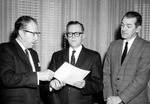 President Quincy V. Doudna with William W. Scott and Leonard Durham by University Archives