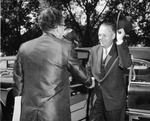 President Quincy V. Doudna Greeting Governor William G. Stratton by University Archives