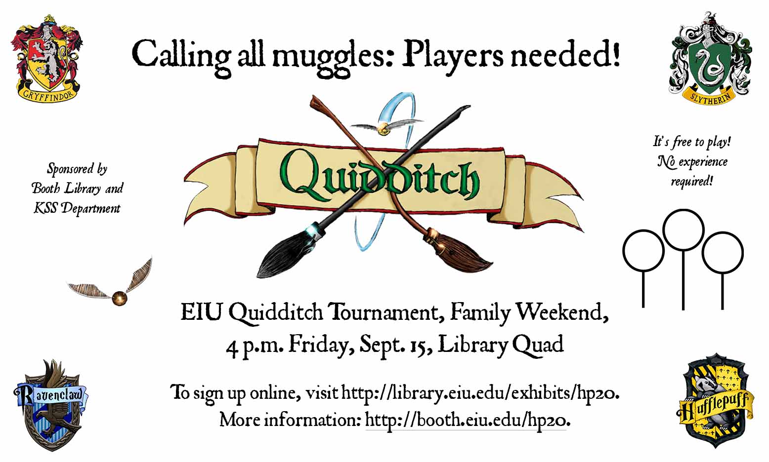 Quidditch Tournament September 15, 4pm