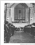 North Façade Graduation (1968 Warbler, pg. 334) by Booth Library