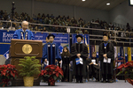 Dr. William L. Perry, President, Mr. Eric P. Wilber, Student Board of Trustee, Ms. Michelle L. Murphy, President of Student Body, Dr. Pat J. Fewell, Commencement marshal, Dr. Robert M. Augustine, Dean of the Graduate School, Dr. Diane H. Jackman, Dean of the College of Education and Professional Studies by Beverly J. Cruse