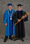 Dr. William L. Perry, President, Dr. Reed Benedict, Commencement marshal