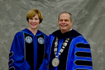 Ms. Judy Ethell, Commencement Speaker, Dr. David M. Glassman, University President by Beverly J. Cruse