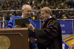 Dr. William L. Perry, President, Dr. H. Ray Hoops, Honorary degree recipient, charge to the class by Beverly J. Cruse