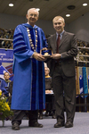 Dr. William L. Perry, President, Mr. Justin Gross, Livingston Lord Scholar by Beverly J. Cruse