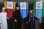 Mr. Ethan L. Ingram, Honors College banner marshal, Dr. Brent Walker, Faculty marshal, Dr. Charles G. Eberly, Faculty marshal by Beverly J. Cruse