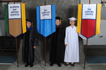 Dr. Thomas N. McDonald, Faculty marshal, Dr. David J. Boggs, Faculty marshal, Mr. Ethan L. Ingram, Honors College banner marshal