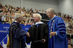 Dr. Blair M. Lord, Provost and Vice President for Academic Affairs, Mr. Robert E. Holmes Jr., Honorary degree recipient, Dr. William L. Perry, President by Beverly J. Cruse