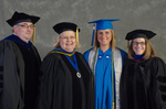 Dr. Douglas Bower, Associate Dean of the College of Education & Professional Studies,Dr. Diane Jackman, Dean, College of Education and Professional Studies, Ms. Brittany Hart, Student Speaker, Dr. Angela Anthony, Student Speaker Mentor by Beverly J. Cruse