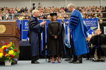 Dr. Blair M. Lord, Provost & Vice President for Acdemic Affairs, Ms. Barbara A. Baurer, Honorary Degree Recipient and Commencement Speaker, Dr. William L. Perry, University President by Beverly J. Cruse