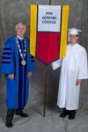 Dr. William Perry, Mr. Dominic Baima, The Pine Honors College banner by Beverly J. Cruse