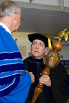 Dr. William L. Perry, Dr. Thomas G. Costello, Commencement Marshal by Beverly J. Cruse