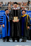 "Dr. David Glassman, University President, Dr. Newton Key, Distinguished Faculty Award, Dr. Jay Gatrell, Provost and Vice President for Academic Affairs " by Beverly Cruse