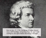 Portrait Image of Mozart with Text by Daily Eastern News