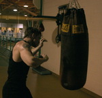 Student Using Punching Bag in Student Recreation Center by Daily Eastern News