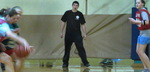 Refereeing a Women's Intramural Basketball Game at the Student Recreation Center by Daily Eastern News