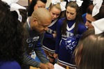 EIU Cheerleaders Gathered with Coach by Danny Damiani