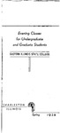 Bulletin 204 - Evening Classes for Undergraduate and Graduate Students, Spring 1954