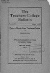 Bulletin 95 - Summer Session 1927 by Eastern Illinois University