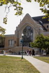 Cosplayers heading into Booth Library for EIU Comic Fest 2026 by MARCOM