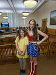 Wonder Woman and a young fan