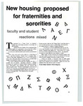 New housing proposed for fraternities and sororities - 1988 Warbler excerpt by The Warbler
