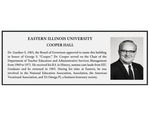 Cooper Hall Plaque by Housing & Dining