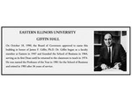 Giffin Hall Plaque by Housing & Dining