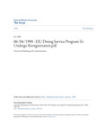 EIU Dining Service Program To Undergo Reorganization - UMAC Press Release (June 4, 1998) by University Marketing & Communications
