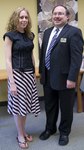 Holly Thomas with Dr. Allen Lanham by Booth Library