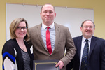 Pictured is award winner Michael Bradley with Dr. Kristin Brown, chairwoman of the Library Advisory Board, and Dr. Allen Lanham, dean of library services