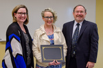 Pictured is award winner Haley Ingram with Dr. Kristin Brown, chairwoman of the Library Advisory Board, and Dr. Allen Lanham, dean of library services