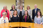 Pictured in the front row are award winners Haley Ingram, Jacki Pickowitz, Danielle Pincente and Samantha Kledzik. In the back row are Dr. Diane Jackman, dean of the College of Education and Professional Studies; award winners Kelsey Oglesby and Tiffany Somerville; Dr. Angela Yoder, assistant professor, counseling and student development department; and Dr. Richard Roberts, chairman of the Department of Counseling and Student Development