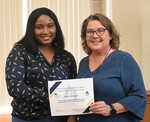 Nancy Ladeinde (left) with Booth Collaborative Advisory Committee Chair Dr. DeRuiter-Willems by Beth Heldebrandt