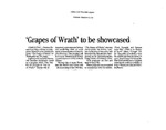 'Grapes of Wrath" to b showcased by Staff Writer