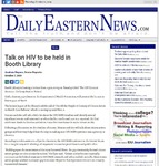 Talk on HIV to be held in Booth Library by Analicia Hayes
