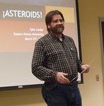Andy Cougill introduces Tyler Linder for "How to Find Killer Asteroids" by Beth Heldebrant