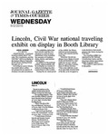 Lincoln, Civil War national traveling exhibit on display in Booth Library