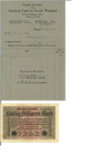 Receipt and Deutsch Mark by Chicago Committee for the American Fund for French Wounded