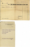 Receipt for French Bank Note by National Park Bank of New York