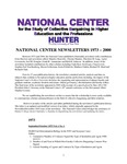Index of National Center Newsletters by National Center for the Study of Collective Bargaining in Higher Education and the Professions