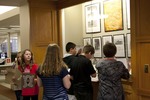 Elementary school kids visit the Parker exhibit