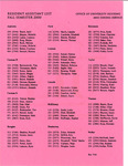 Fall 2000 by Housing & Dining
