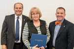 President Glassman and Jay Gatrell, V.P. of Academic Affairs withJoAnn Ingle by Beverly Cruse