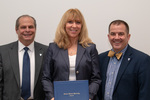 President David Glassman and Jay Gatrell, Vice President for Academic Affairs with Lisa Dallas by Beverly Cruse
