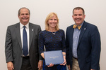 President David Glassman and Jay Gatrell, Vice President for Academic Affairs with Cheryl Laursen by Beverly Cruse