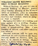 Willard Lloyd Balding Dies Sunday Morning 4-14-1942 by Newton Illinois Public Library