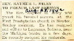 Rev. Raymer L. Miley to Preach Last Sermon by Newton Illinois Public Library