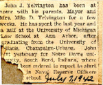 John J. Yelvington Home from School 7-7-1942